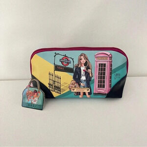 Nikky By Nicole Lee Large Oval Makeup Pouch Cosmetic Bag Miss Your Call